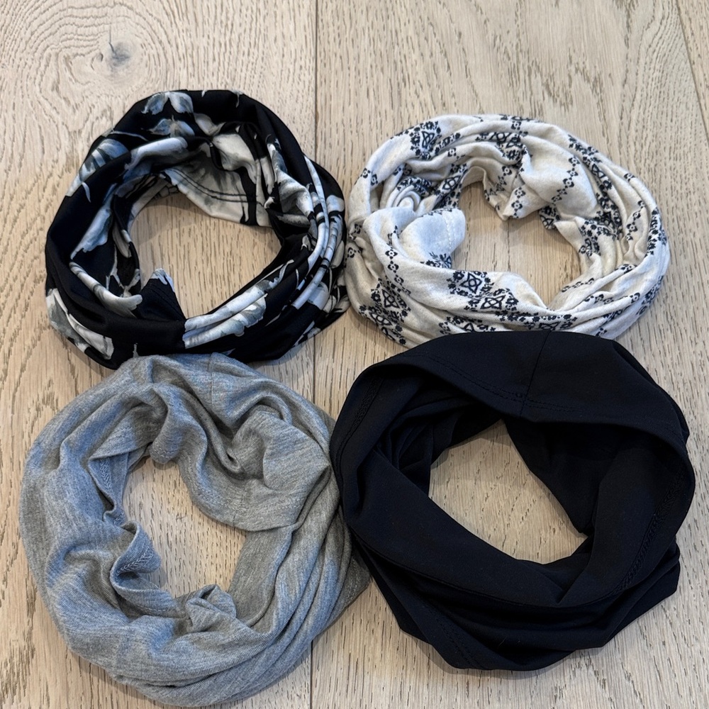 Handmade Printed Infinity Scarf Neck Buff Bundle of 4
